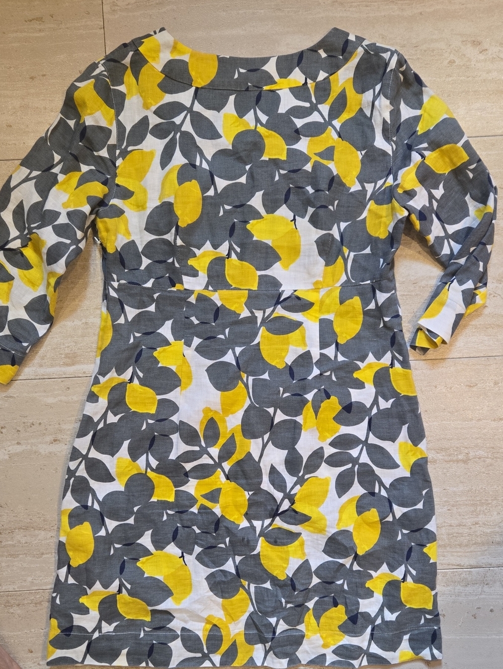 Boden Lemon Print Linen Shift Dress - Picture 9 of 10